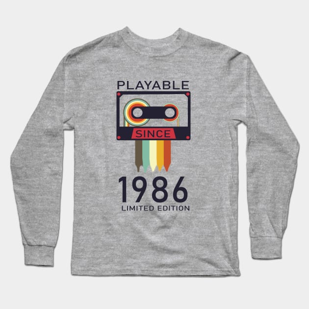 playable since 1986 limited edition vintage Long Sleeve T-Shirt by paraface